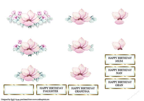 Pink Flowers Decoupage 