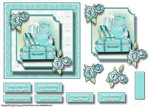 6x6 A Ladies Favourite Passion Card Front, Topper and sentiments 