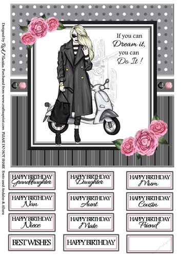 8x8 If you can dream it Card Front & Sentiments 