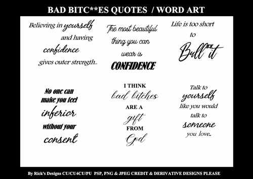 BAD BITC**ES / Word Art CU/CU4CU/PU 