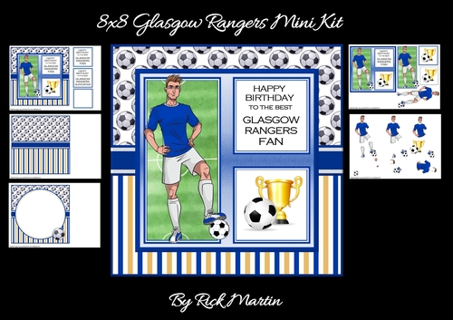 8x8 Glasgow Rangers Mini Kit - x5 A4 sheets 