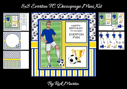 8x8 Everton Decoupage Mini Kit - x5 A4 sheets 