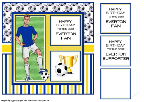 8x8 Everton Card Front & Sentiments 