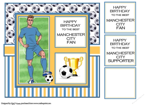 8x8 Man City Card Front & Sentiments 
