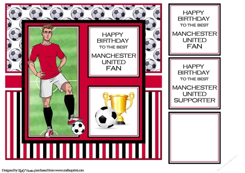 8x8 Man Utd Card Front & Sentiments 