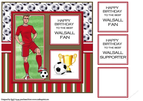 8x8 Walsall Card Front & Sentiments 