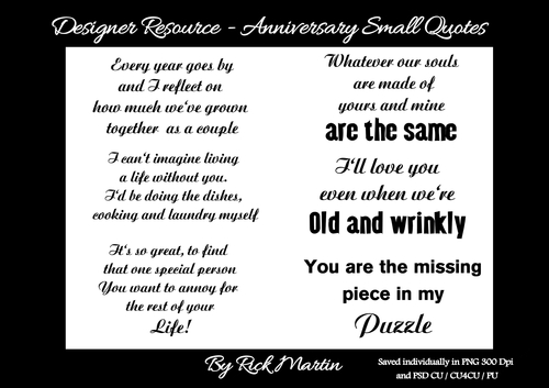 Anniversary Quotes / Word Art CU/CU4CU/PU 