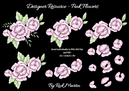 Pink Corner Flowers CU/CU4CU/PU 