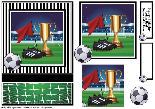 A5 Newcastle Football Card Front Topper Layer and sentiments 