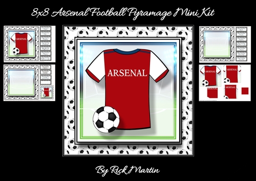 8x8 NEW HOME KIT Arsenal Football Mini Pyramage Kit - x4 A4 sheets 