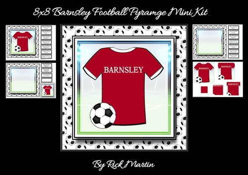 8x8 NEW HOME KIT Barnsley Football Mini Pyramage Kit - x4 A4 sheets 