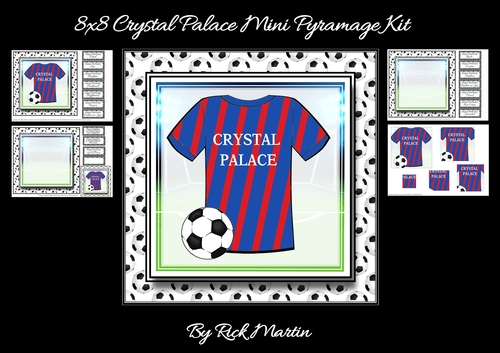 8x8 NEW HOME KIT Crystal Palace Football Mini Pyramage Kit - x4 A4 sheets 