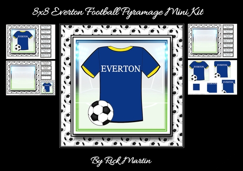 8x8 NEW HOME KIT Everton Football Mini Pyramage Kit - x4 A4 sheets 
