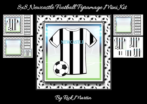 8x8 NEW HOME KIT Newcastle Football Mini Pyramage Kit - x4 A4 sheets 