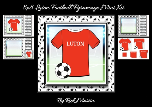 8x8 NEW HOME KIT Luton Football Mini Pyramage Kit - x4 A4 sheets 