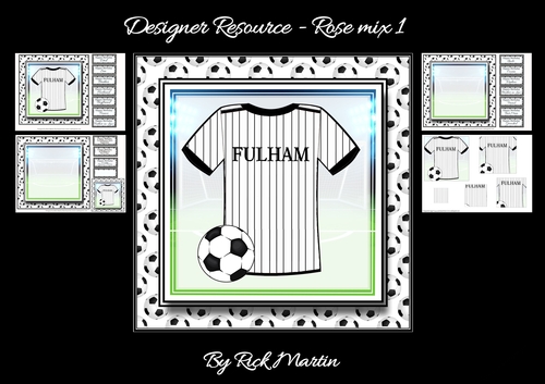 8x8 NEW HOME KIT Fulham Football Mini Pyramage Kit - x4 A4 sheets 