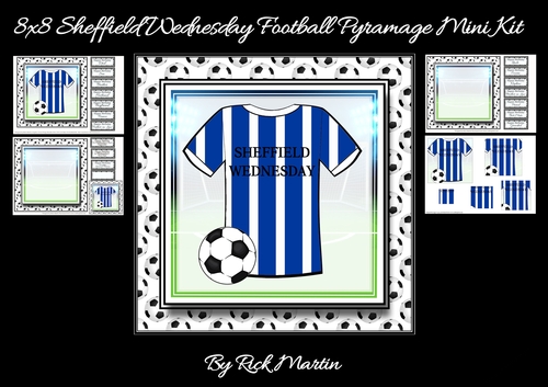8x8 NEW HOME KIT Sheffield Wednesday Football Mini Pyramage Kit - x4 A4 sheets 
