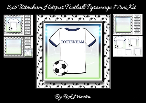 8x8 NEW HOME KIT Tottenham Football Mini Pyramage Kit - x4 A4 sheets 