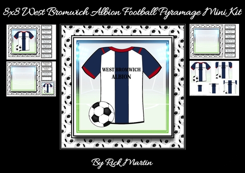 8x8 NEW HOME KIT West Bromwich Football Mini Pyramage Kit - x4 A4 sheets 