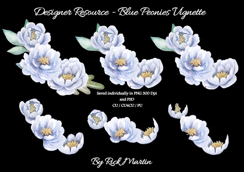 Blue Peonies CU/CU4CU/PU 