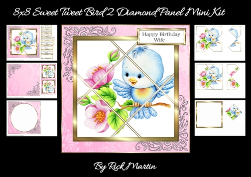 8x8 Sweet Tweet Bird 2 Panel Card Mini Kit 