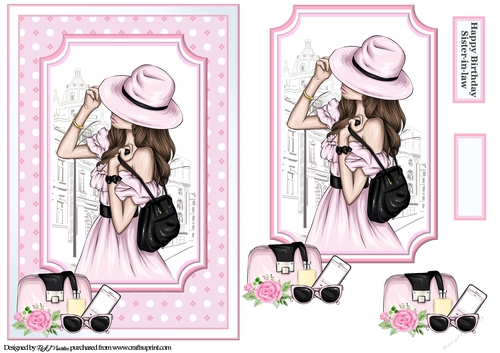 A5 Teenage Beauty 2 Card Front, Topper and Sentiment 