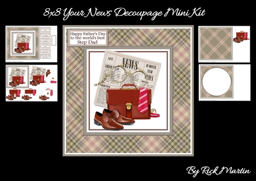 8x8 Your News Decoupage Mini Kit - x4 A4 sheets 