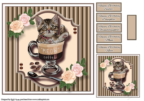 8x8 Catt-pucchino Card Front with sentiments 