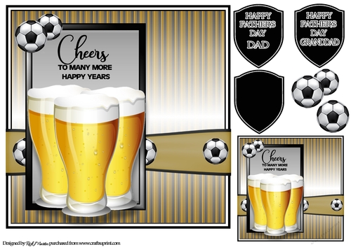 8x8 Cheers to many more years Card Front, Gift Tag & Sentiments 