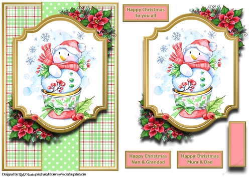 A5 Happy Christmas to you all Card Front, Topper & Sentiments