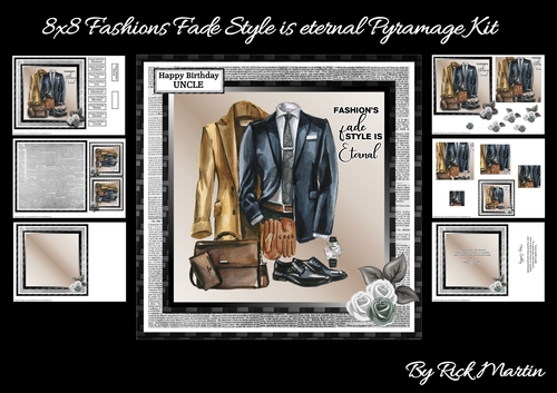 8x8 Fashions fade Style is eternal Pyramage kit - x6 A4 sheets 