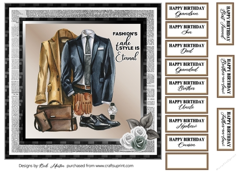 8X8 Fashions Fade Style is Eternal Card Front with Sentiments 