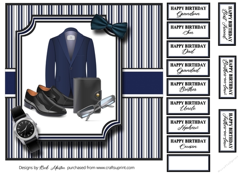 8X8 Mens Accessories Card Front with Sentiments 