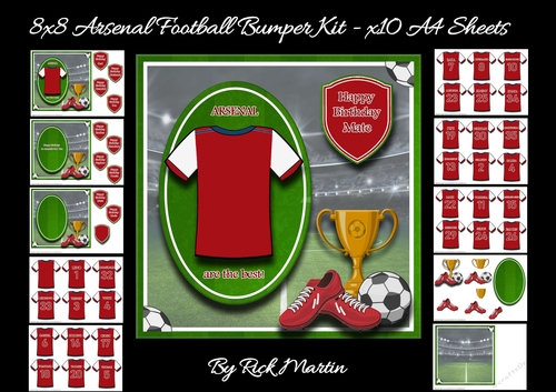 8x8 Arsenal Football Bumper Kit - x10 A4 Sheets