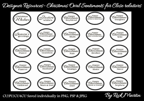 CU/CU4CU/PU Christmas Sentiments Close Relatives 