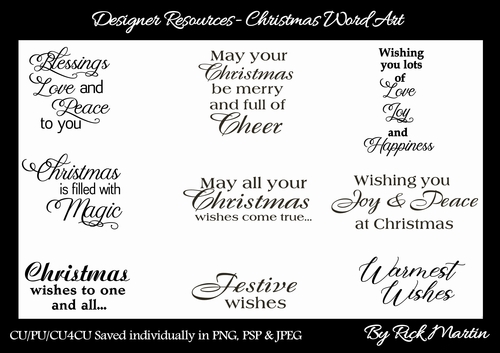 CU/CU4CU/PU Christmas Word Art