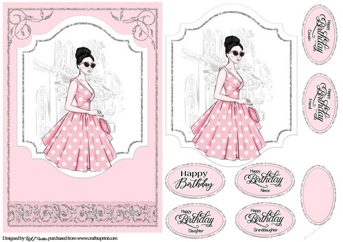 A5 Beautiful Beautiful Card Front with Topper and Sentiments