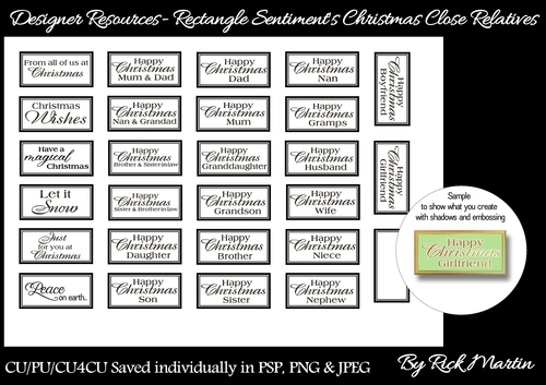 CU/CU4CU/PU Christmas Sentiments Rectangle Close Relatives 