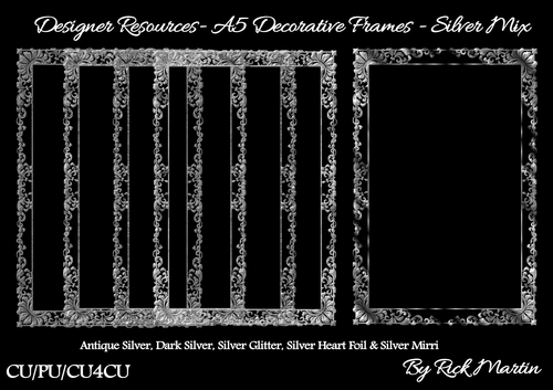 Designer Resources A5 Decorative Frame - Silver Mix 