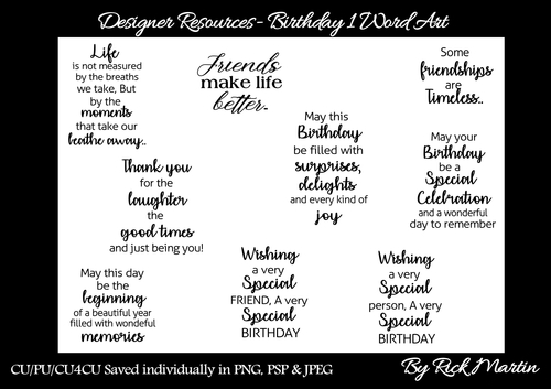 CU/CU4CU/PU Birthday 2 Word Art