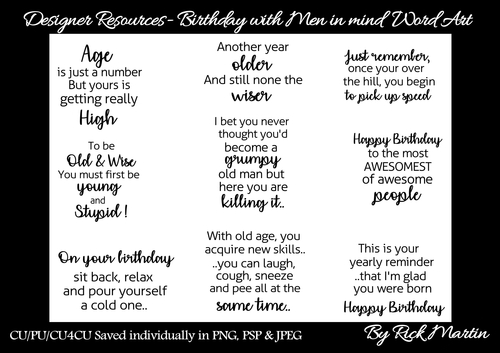CU/CU4CU/PU Birthday with Men in mind Word Art