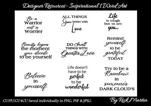 CU/CU4CU/PU Inspirational 1 Word Art