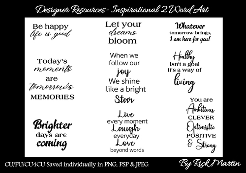 CU/CU4CU/PU Inspirational 2 Word Art