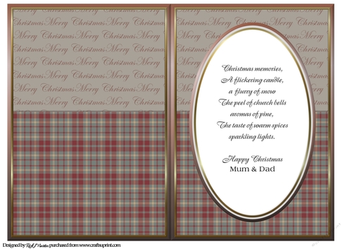 A5 Christmas Candle Insert with Christmas verse for Mum & Dad 