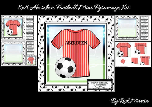 8x8 Aberdeen Football Mini Pyramage Kit - x4 A4 Sheets 