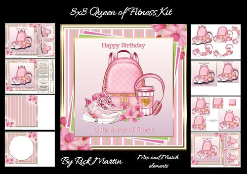 8x8 Queen of Fitness Kit - Mix and match elements - x8 A4 Sheets