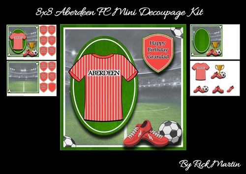 8x8 Aberdeen FC Mini Decoupage Kit - x4 A4 sheets 