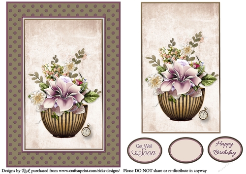 A5 Cheer you up Card Front with Topper and sentiments 