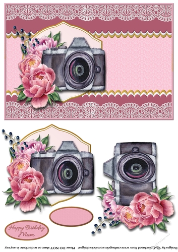 A5 Smile Card Front, Topper, Decoupage & Sentiments 