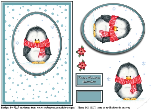 A5 Chilly Outside Card Front, Topper and Decoupage with sentiments